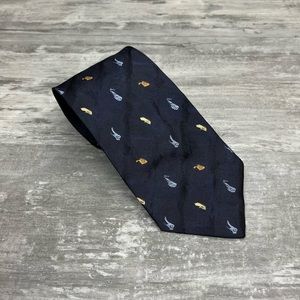 J. Garcia Navy w/ Gold & Blue Check Silk Tie